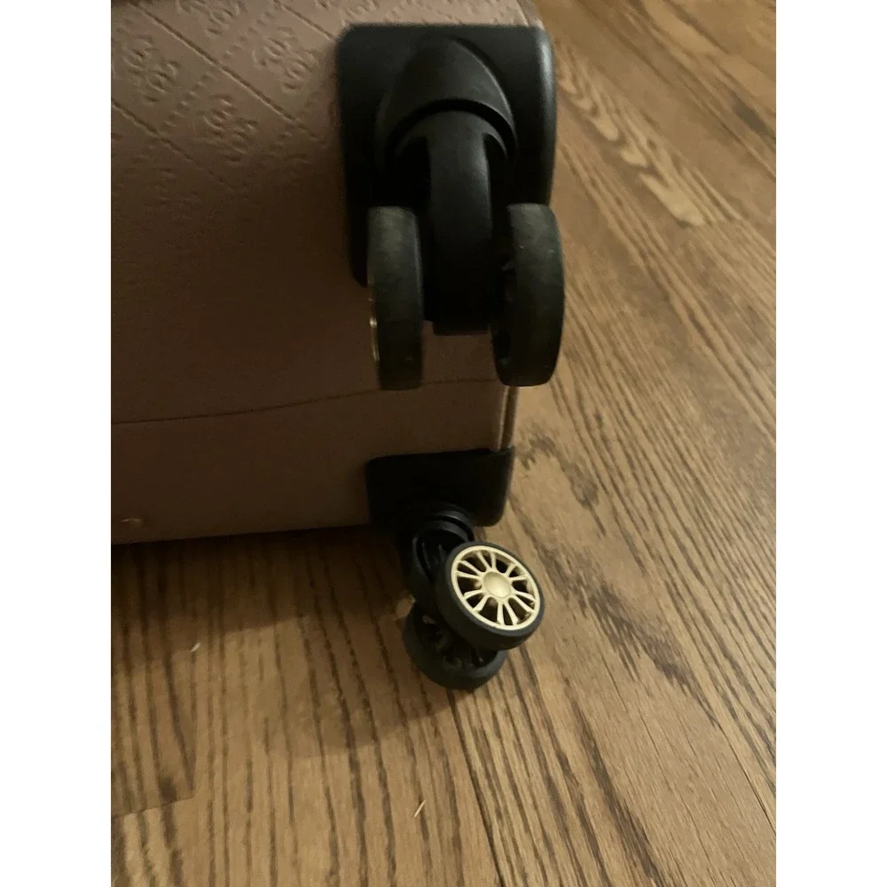 GUESS Nanette Rolling LrgSuitcase Rose Color Metallic Logo Print Travel Luggage